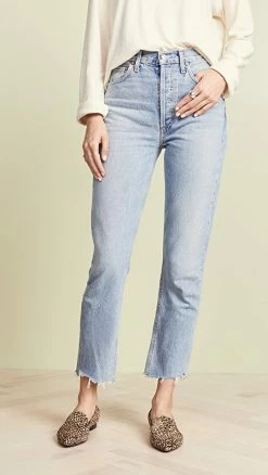 Coupon ✨ AGOLDE Riley High Rise Straight Crop 👖 Jeans Zephyr Wash 🛒