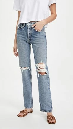 Buy ⭐ AGOLDE Lana Mid Rise Vintage Straight 👖 Jeans Backdrop 🔥