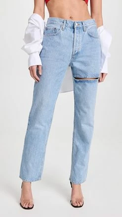 New 😍 AGOLDE Lana Slice 👖 Jeans :Straight Clash 🎉