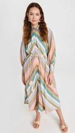 Best reviews of โ๏ธ Alemais Lillian Midi ๐ Dress Multi Stripe ๐ฅฐ