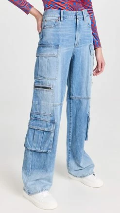 Cheap ✨ Alice + Olivia Cay Baggy Denim Cargo 👖 Jeans Brea Blue 🥰 -BAUM UND PFERDGARTEN SHOP alice465771ef9a 1670351437892 2 0. UX540 . QL90