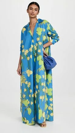 Outlet 🔔 Bernadette Gregory Maxi 👗 Dress Citrusfield Blue 🥰