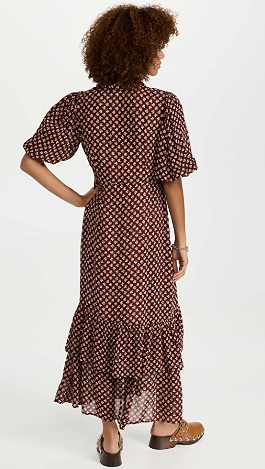 Deals ✔️ ByTiMo Drapy Georgette Puffed 👗 Dress Plum Flowers 👏 4 Deals ✔️ ByTiMo Drapy Georgette Puffed 👗 Dress Plum Flowers 👏 - Image 2