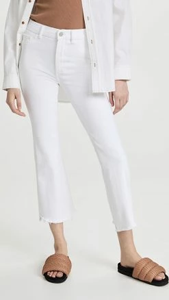 Outlet ๐ DL1961 Bridget Boot Instasculpt Crop ๐ Jeans Milk Frayed ๐ฅ