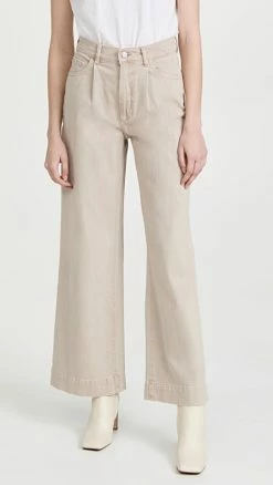 Buy ๐ DL1961 Hepburn High Rise Wide Leg Pleated ๐ Jeans Lt Moonstone ๐