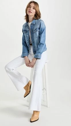 Best reviews of ๐ฅฐ DL1961 Recover Rachel High Rise Flare ๐ Jeans White Raw (Performance Recover ๐