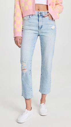 Wholesale 👏 DL1961 Patti Straight High Rise Vintage Ankle 👖 Jeans Lt Seaglass Distressed (Vintag 💯