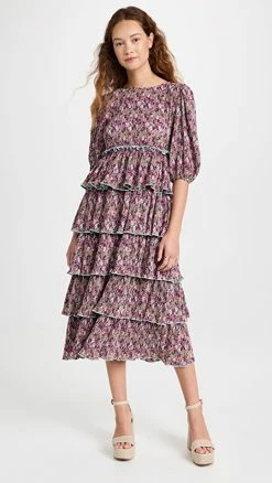 Brand new 🥰 English Factory Floral Pleated Tired 👗 Dress Multi 😍