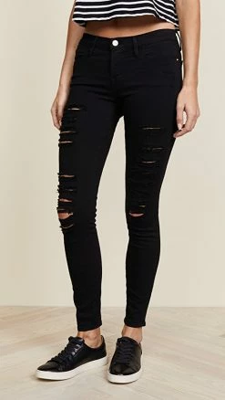 Cheapest โ๏ธ FRAME Le Color Rip Skinny ๐ Jeans Film Noir ๐