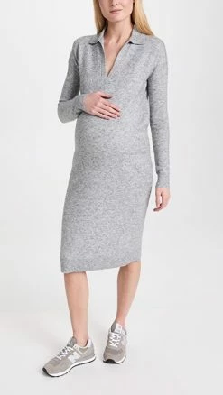 Flash Sale 👏 HATCH The Polo Knit 👗 Dress Pearl Melange 😀