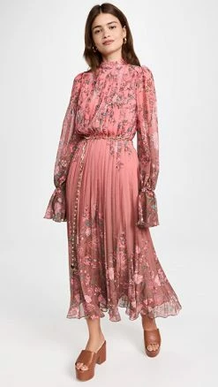 Promo 👏 Hemant And Nandita Fara Midi 👗 Dress Cocoa/Pink 😉