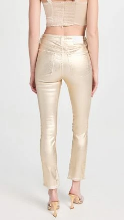 New 👍 Jonathan Simkhai STANDARD Rae High Rise Ankle Skinny 👖 Jeans Gold Foil ✔️ -BAUM UND PFERDGARTEN SHOP jstan3014389139 1667319992448 2 0. UX540 . QL90