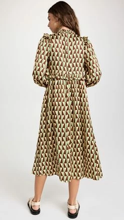 Brand new ✨ KITRI Savannah Chocolate Tile Midi 👗 Dress Chocolate Tile Print 🔥 -BAUM UND PFERDGARTEN SHOP kitri300581e3f4 1657723383369 2 0. UX540 . QL90