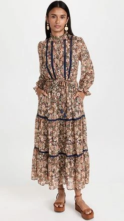 Wholesale ❤️ Lost + Wander Flower Power Maxi 👗 Dress Navy Floral 🌟