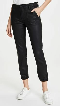 Cheap π PAIGE Mayslie Joggers Black Fog Luxe π§₯ Coated π€©