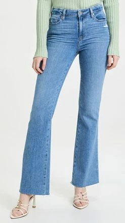Flash Sale 🎉 PAIGE High Rise Laurel Canyon 👖 Jeans Folk Distressed 🔥