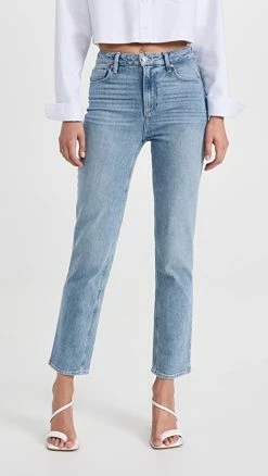 Top 10 🔔 PAIGE Stella Straight 👖 Jeans With Seamed Belt Loops Everlong ⭐