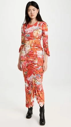 Coupon ✨ Preen By Thornton Bregazzi Album 👗 Dress Red Plastic Floral 👏