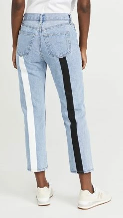 Best Pirce 👍 Still Here Black And White Tate Crop 👖 Jeans Vintage Blue 🎁