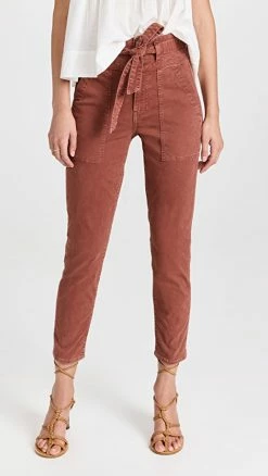 Top 10 🎁 Veronica Beard Jean Logan Straight Leg 👖 Jeans With Tie Terracotta 🔔