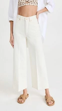 Outlet โ๏ธ Wrangler Worldwide High Rise Wide Leg ๐ Jeans Vintage White ๐